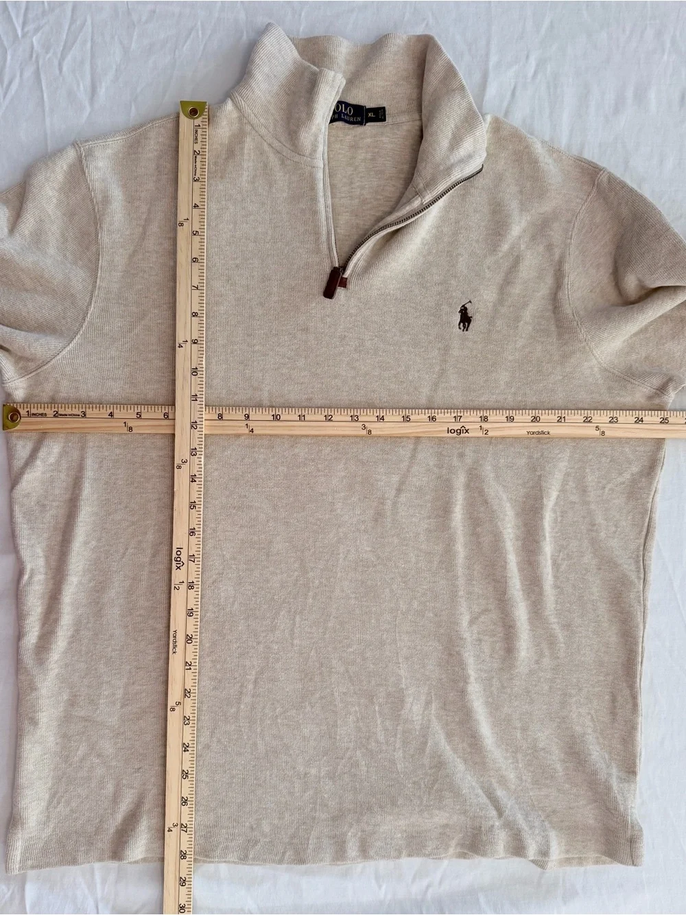Polo by Ralph Lauren Men's Cream Half-Zip Pull-Over Sweater